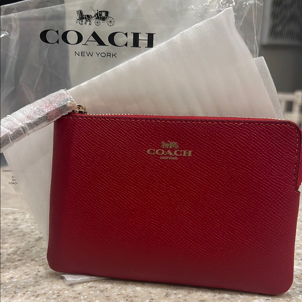 Coach Scarlet Leather Pouch